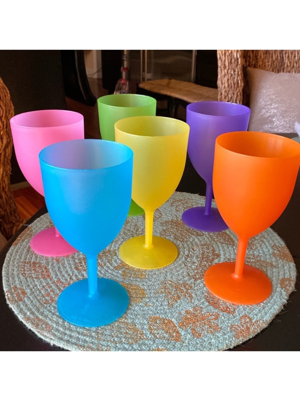 Multicolored Plastic Wine Glasses